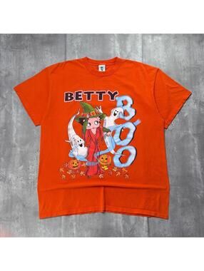 Vintage 2000 Orange Betty Boop Grunge Halloween T-Shirt